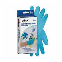 Перчатки нитриловые UNIBOB, синие, размер универсальный M, 10 шт/упак