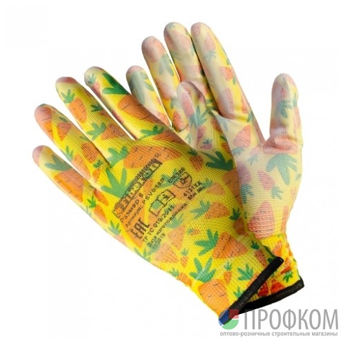 Перчатки «Для садовых работ», полиэстеровые, полиуретановое покрытие, разноцветные, микс цветов, Fib